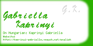 gabriella kaprinyi business card